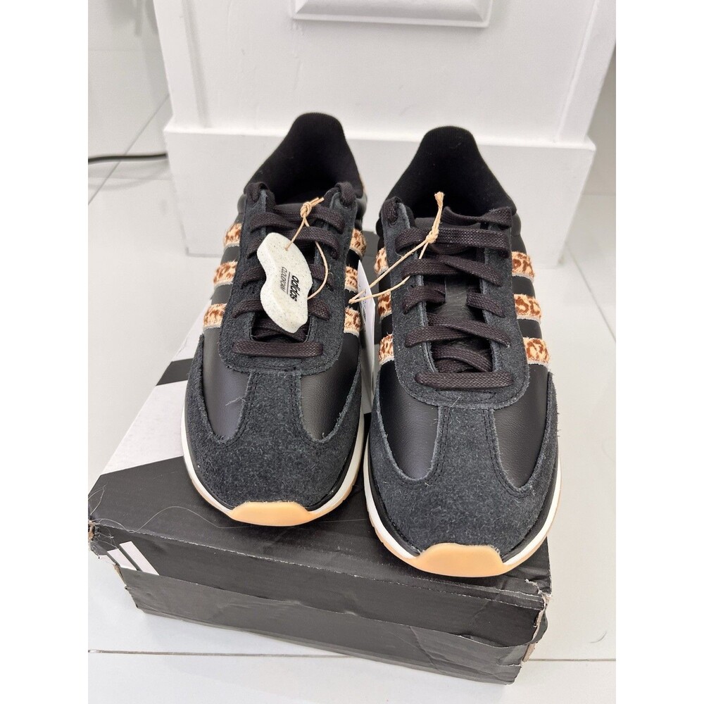 ADIDAS RUN 70s 2.0 K15790 Leopard Cheetah Black Magic Beige Real Fur  7 W 5.5Y - Picture 7 of 14